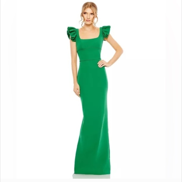 Mac Duggal Vibrant Green Maxi Dress - Picture 1 of 3